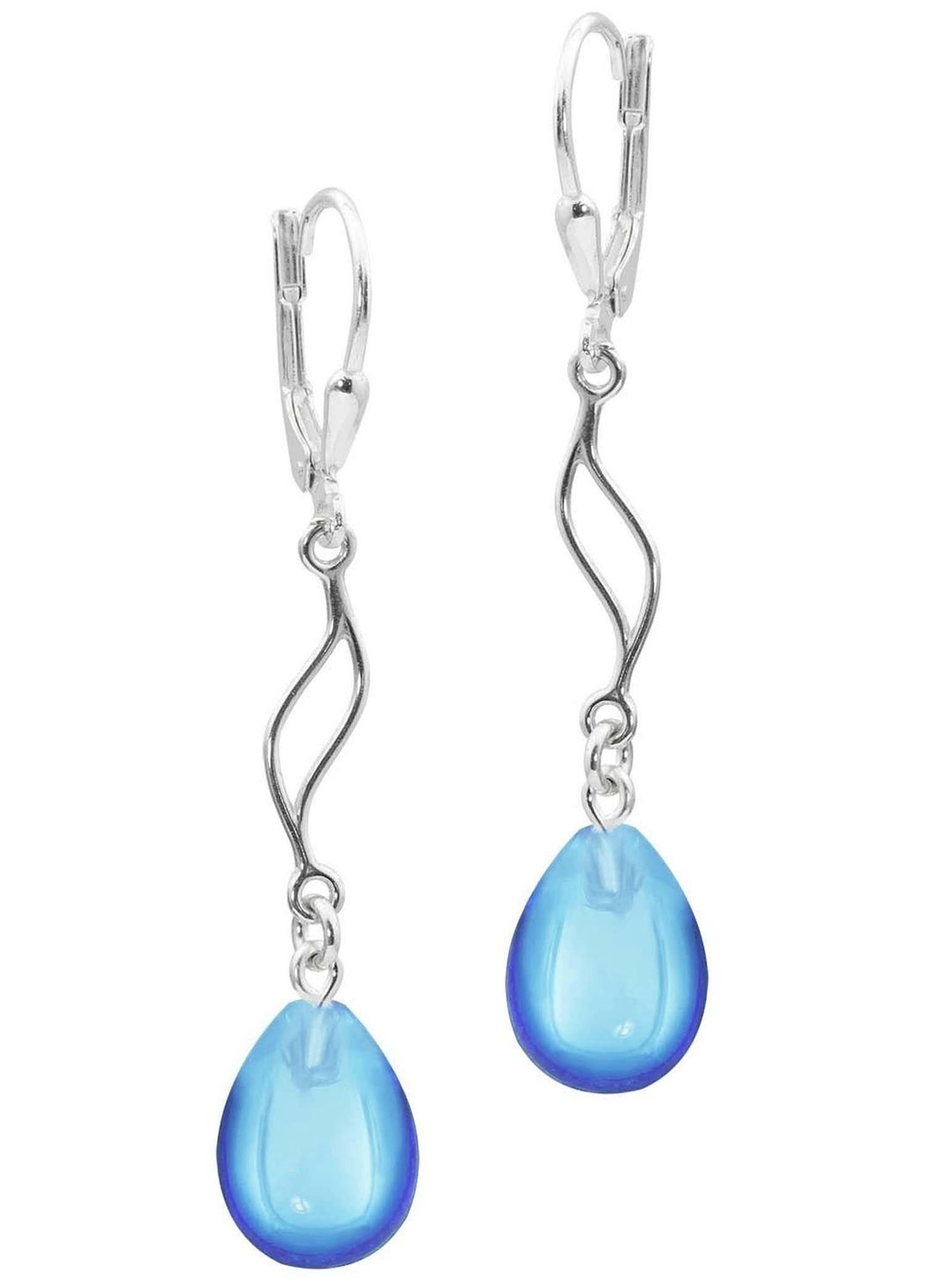 Leightworks Aurora Feather Extension Earrings with Blue Crystal