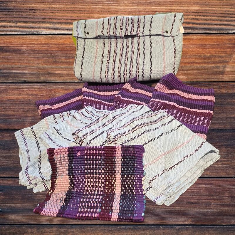 Ward Handwoven Cotton Napkin and Placemat Set with Hot Plate