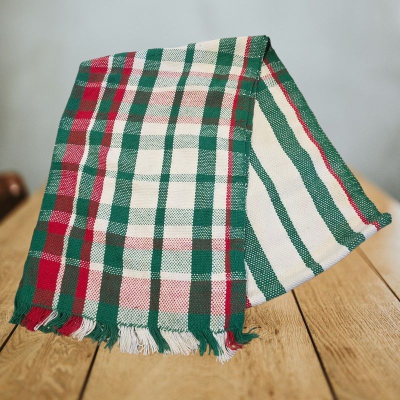Ward Handwoven Cotton Christmas Table Runner