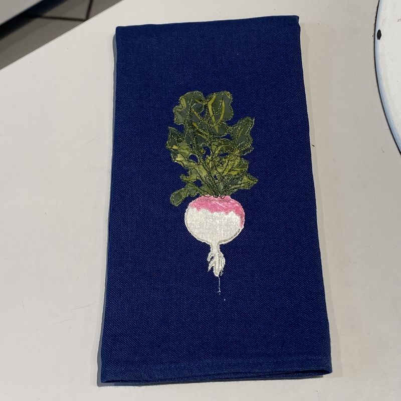 Yvonne Blue Linen Napkin Turnip