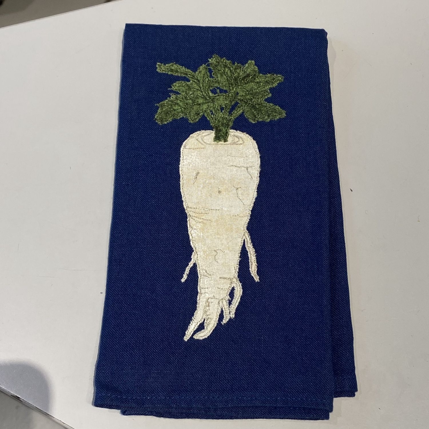Yvonne Blue Linen Napkin Parsnip