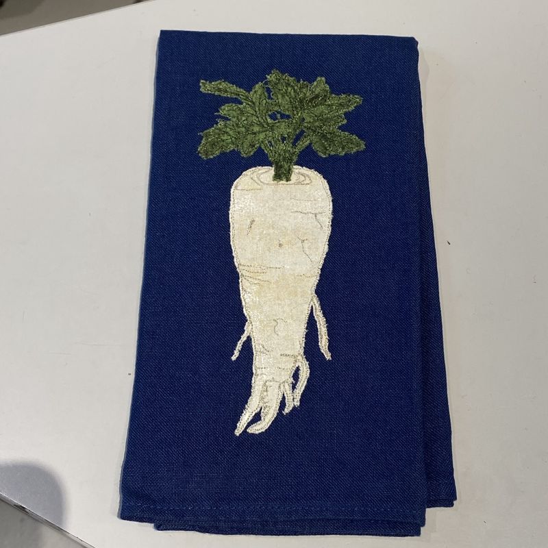 Yvonne Blue Linen Napkin Parsnip