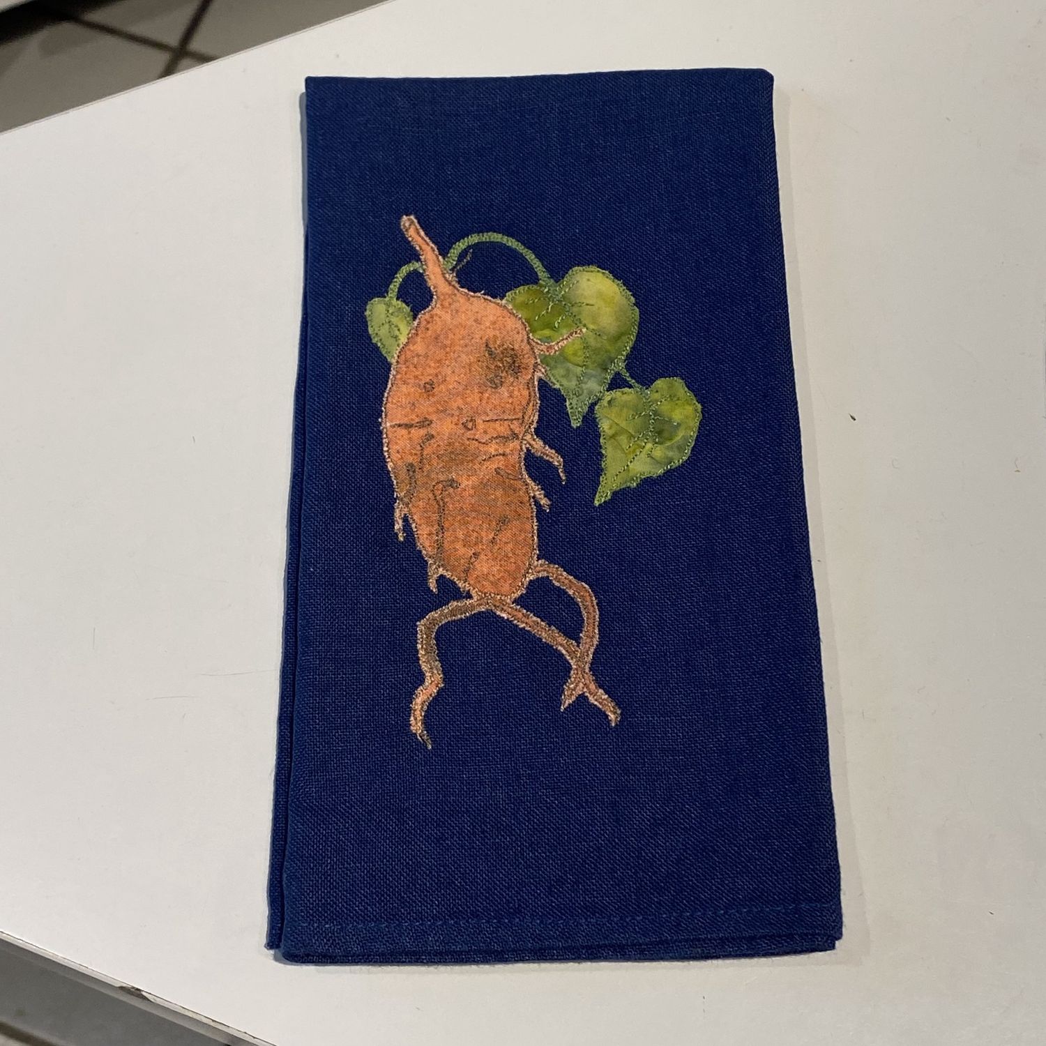Yvonne Blue Linen Napkin Sweet Potato
