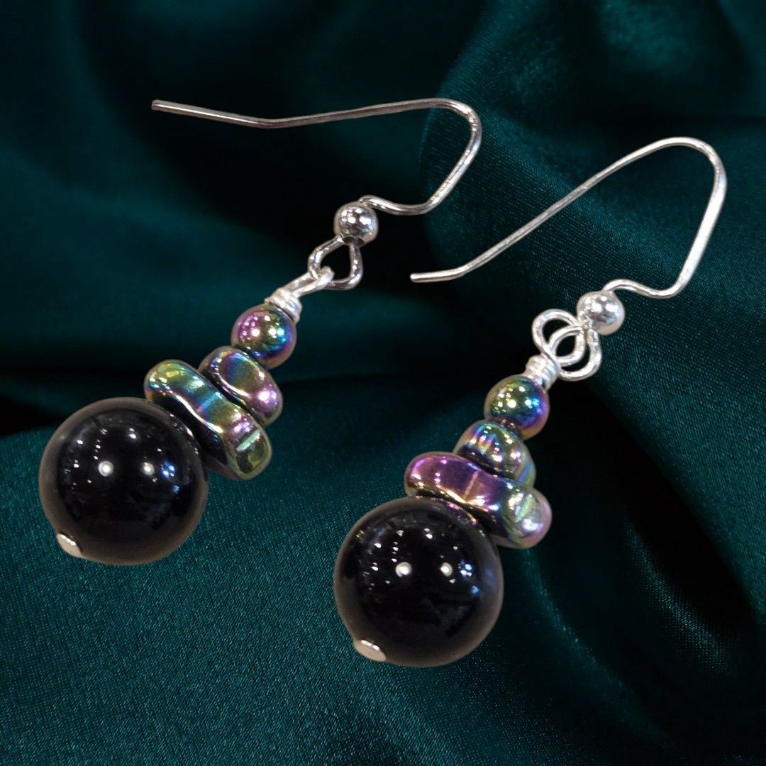 Very Visser Earring Black Jasper and Hematite