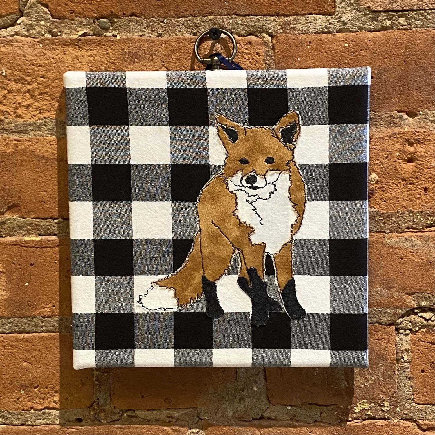 Yvonne Fox Stand on Black/White Plaid 8x8
