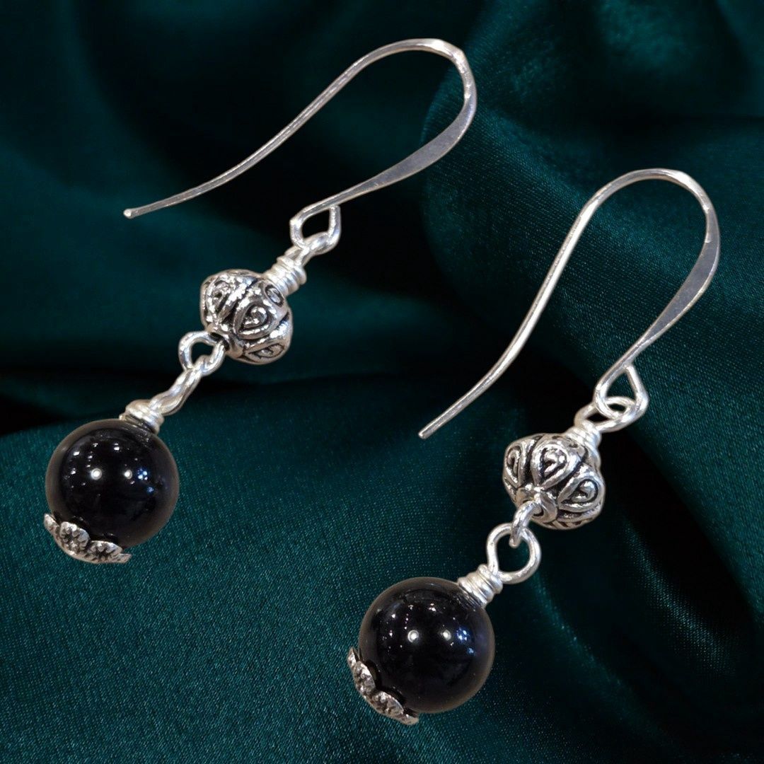 Very Visser Earring Black Jasper and Pewter