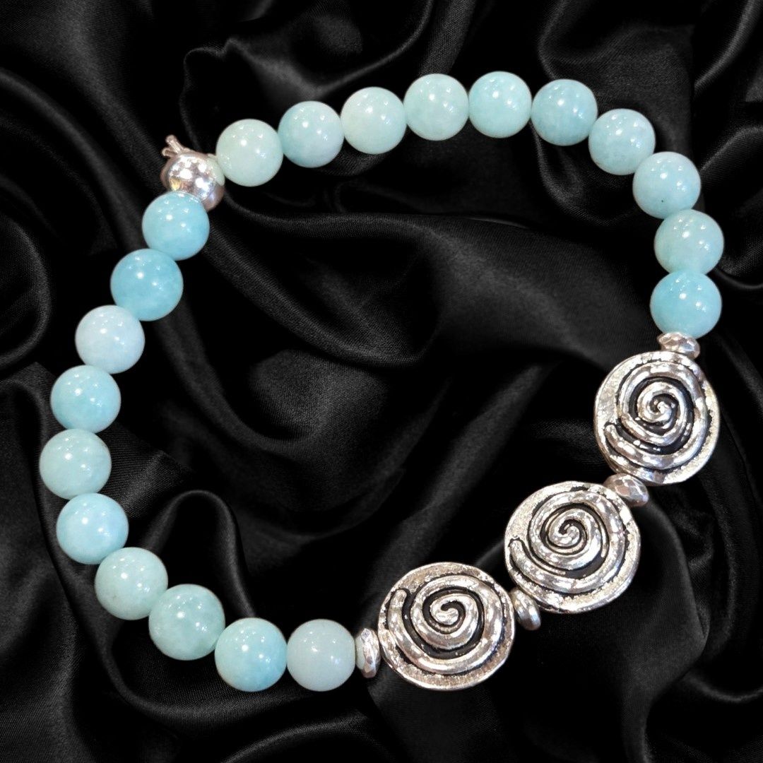 Very Visser Bracelet Amazonite with Pewter