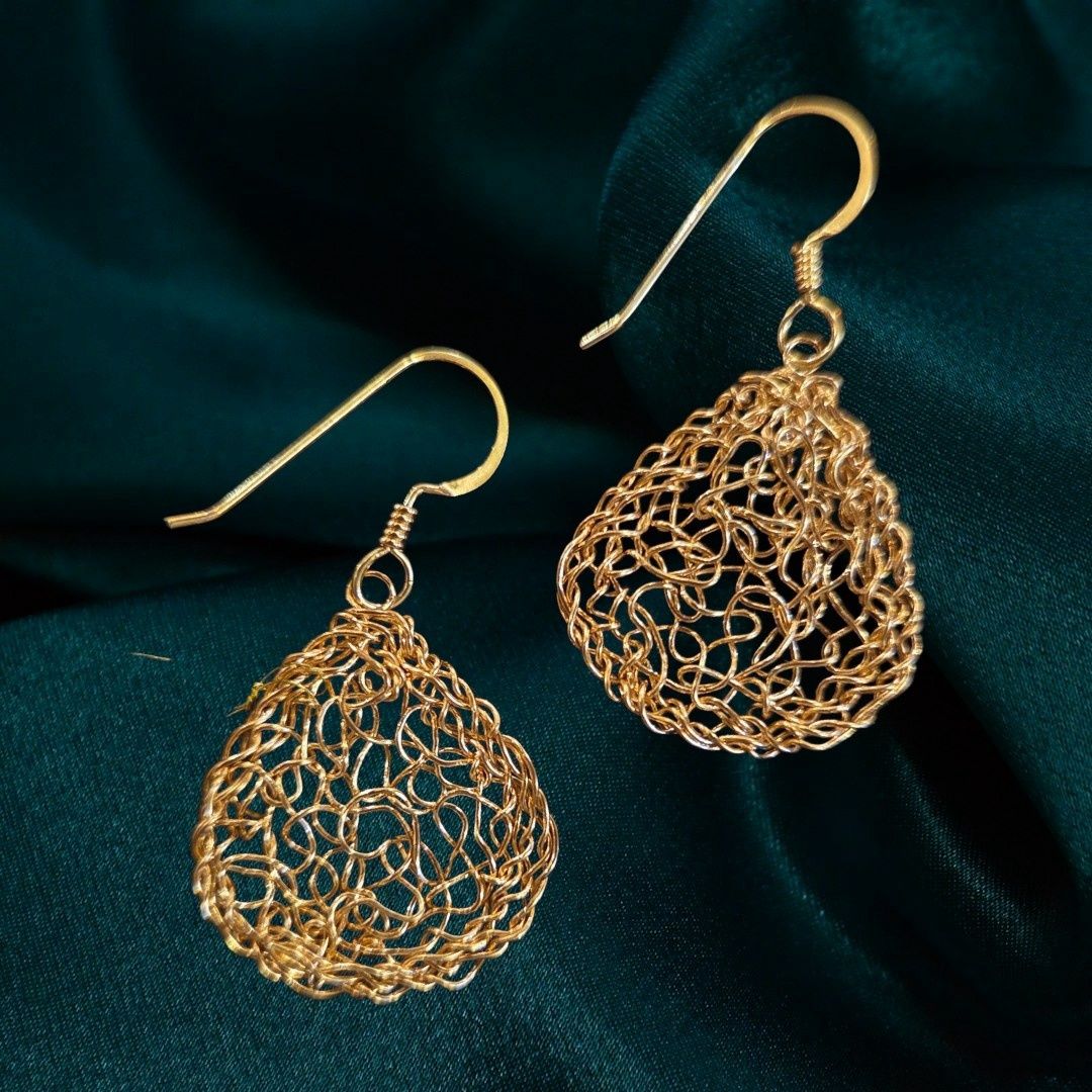MetaLace Earring Bronze Small Pears