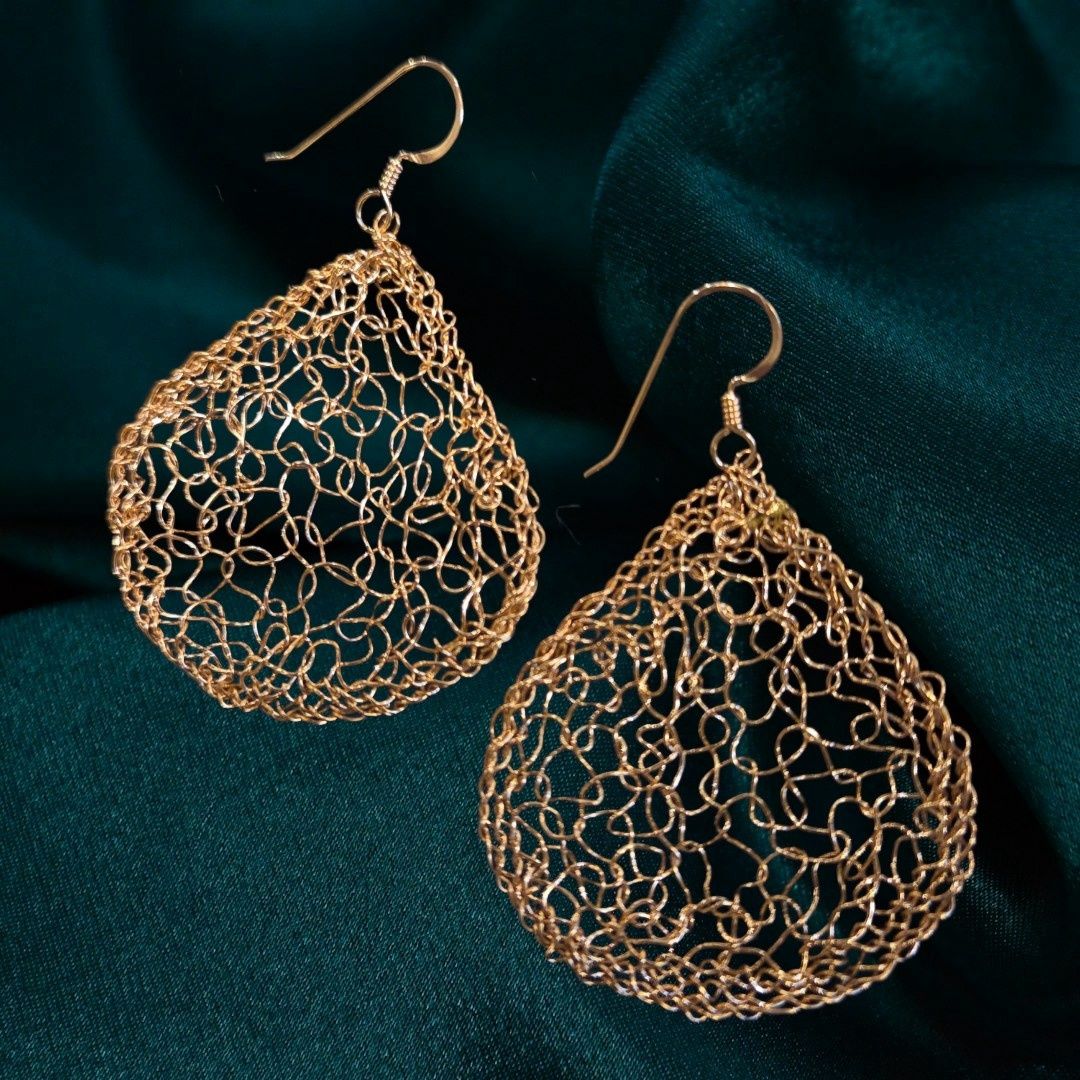 MetaLace Earring Bronze Large Pears