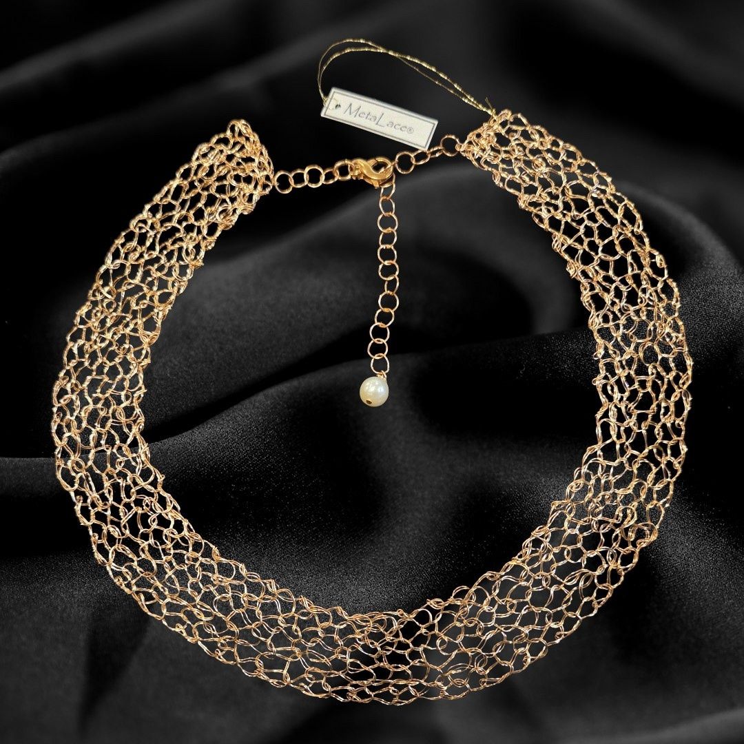 MetaLace Necklace Bronze Choker Necklace