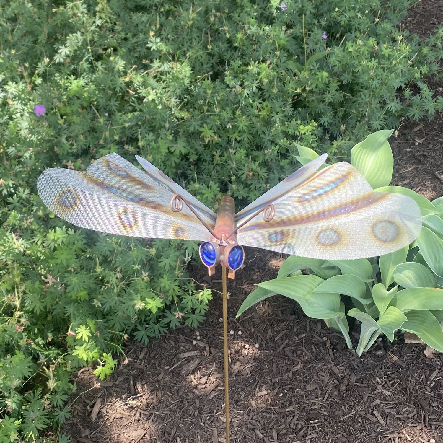 CopperWorks Butterfly Stake, Color: Dark Blue Eyes