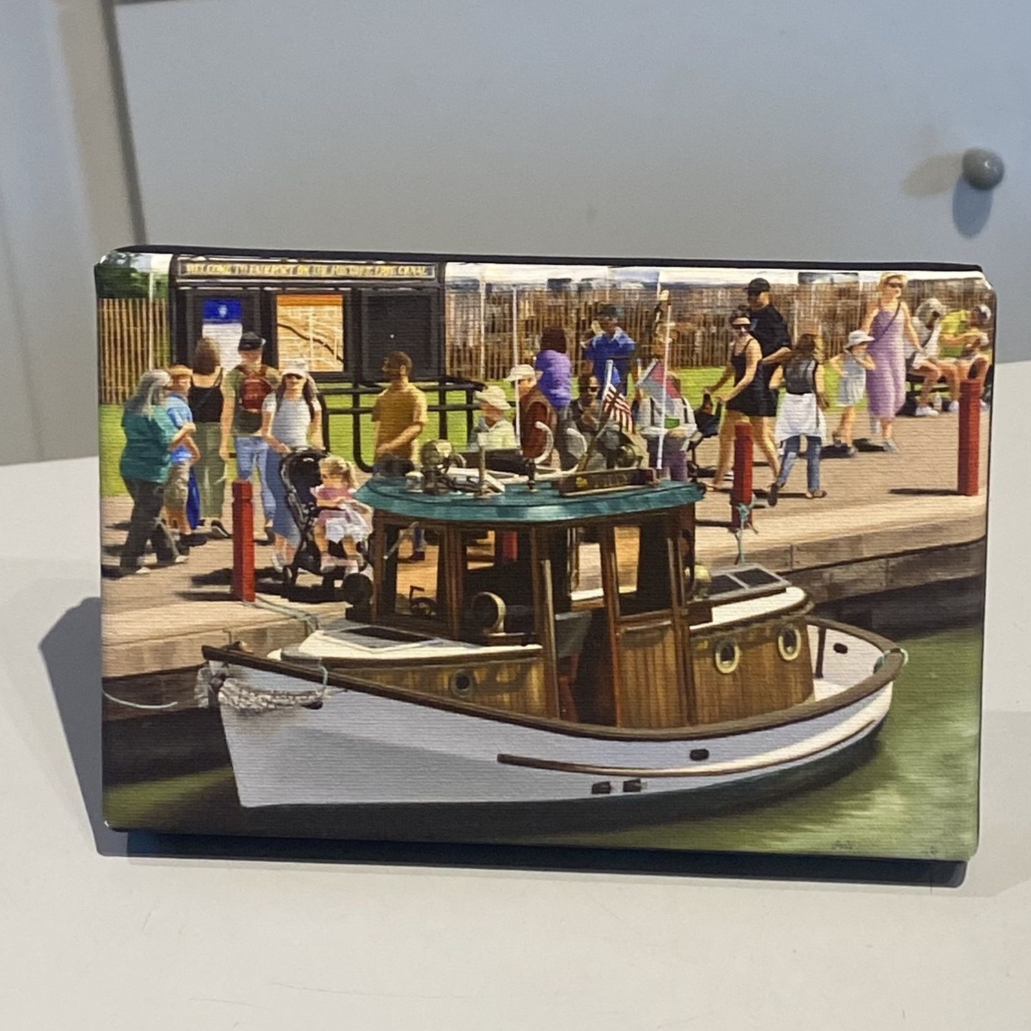 Finewood White Erie Canal Boat Canvas Print