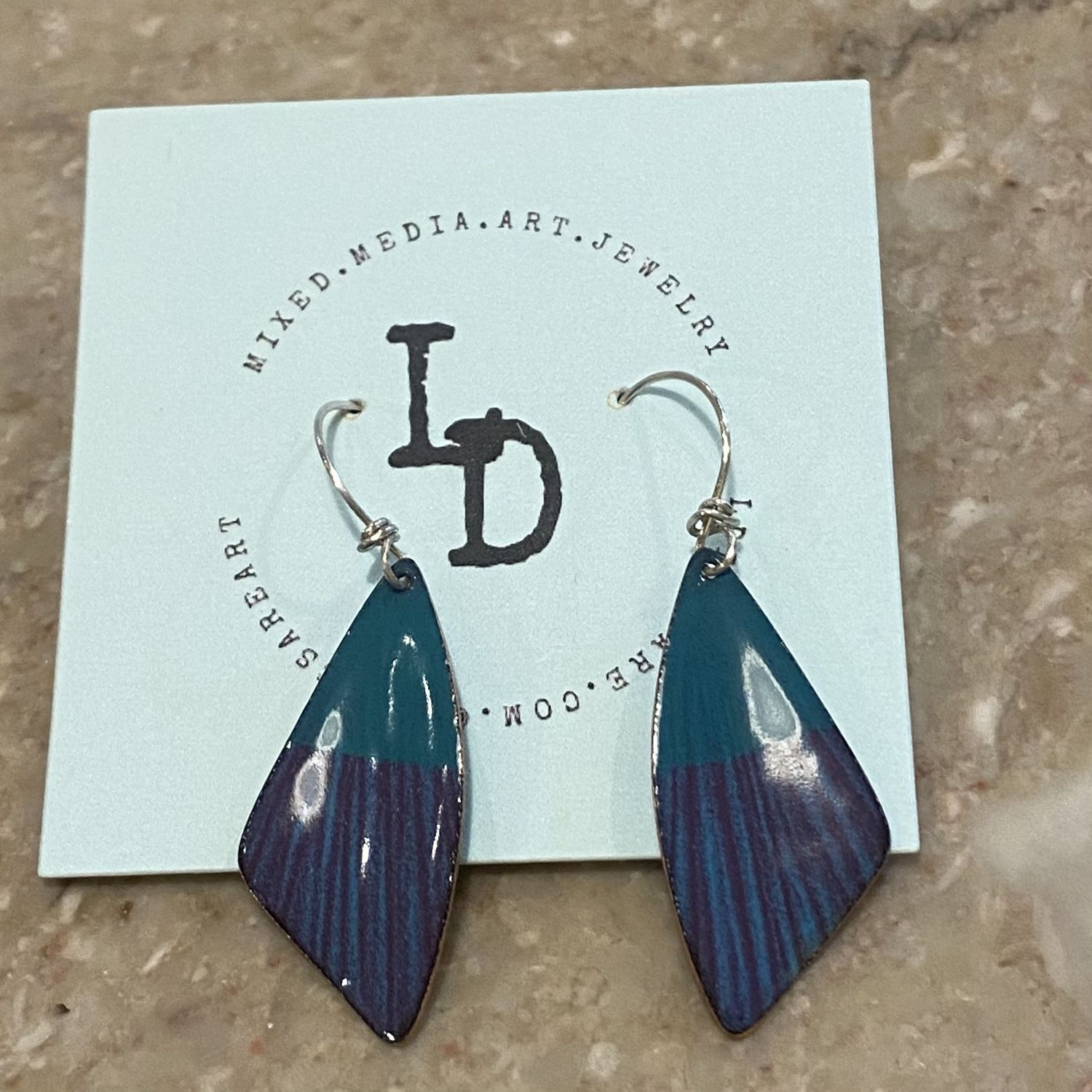 DiCesare Earrings Turquoise &amp; Purple Wings