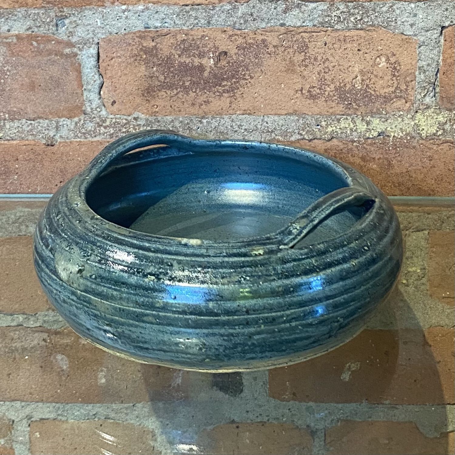 Humble Earth Short Blue Bowl w/ Handles