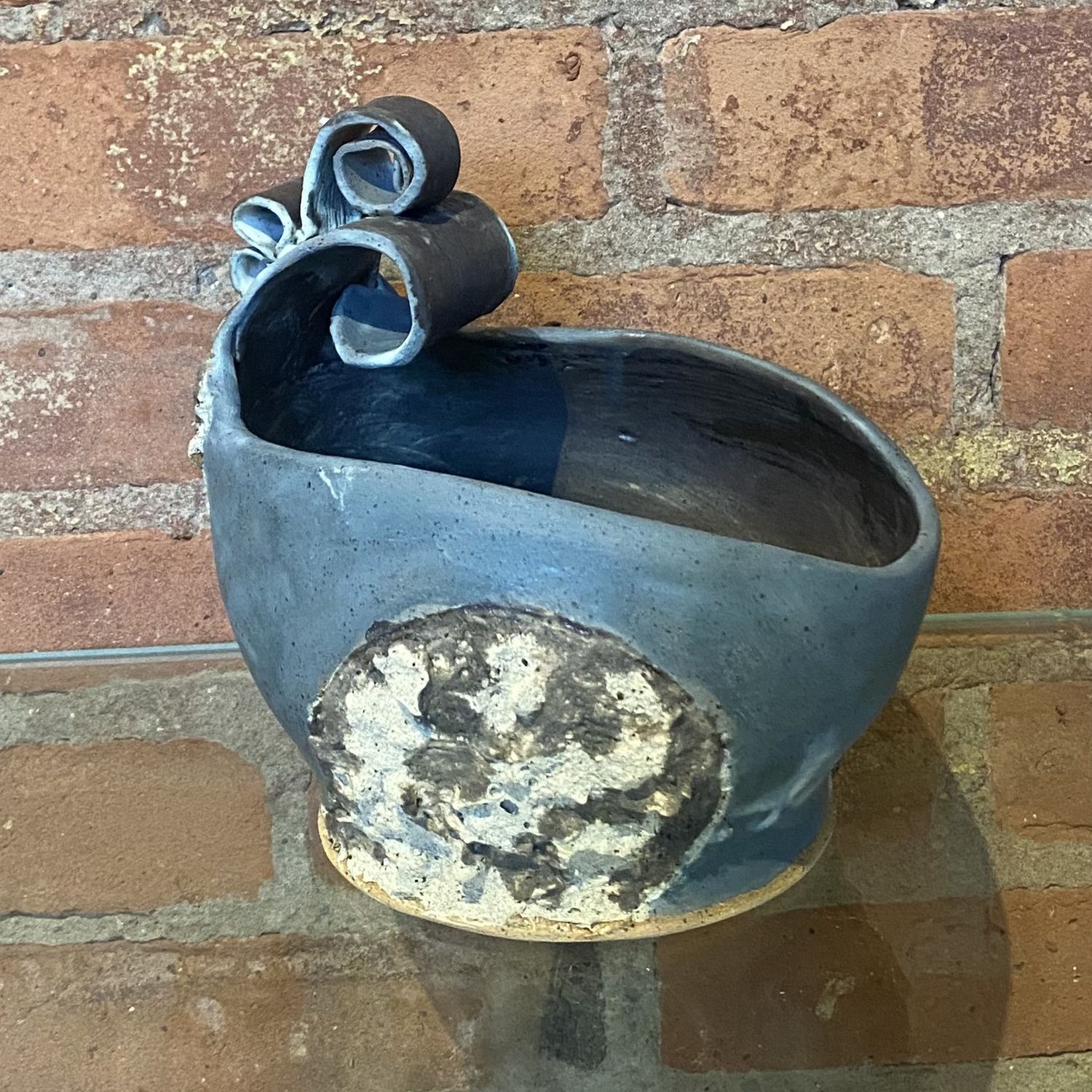 Humble Earth Blue Textured &amp; Swirled Vessel