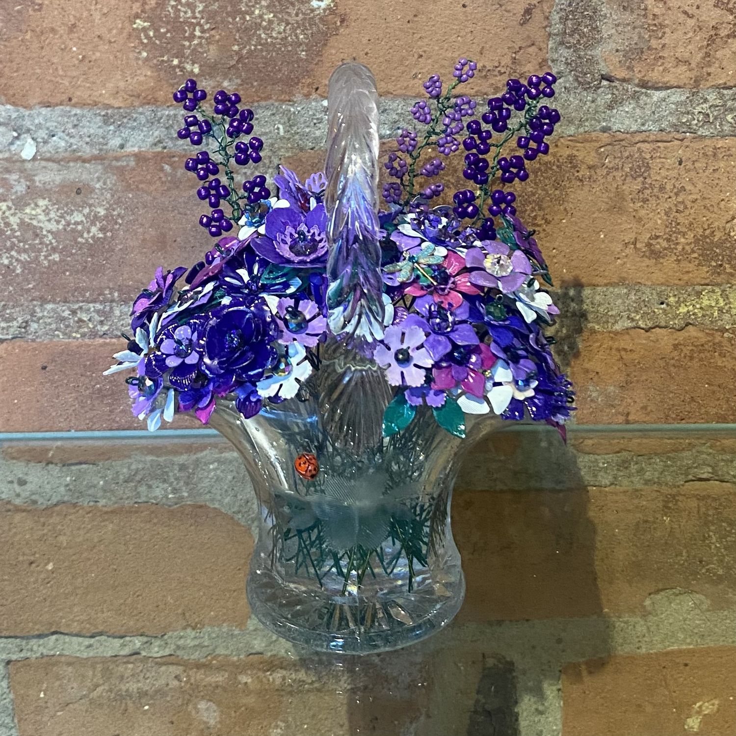 The Bling Lady Forever Flowers Purple Basket