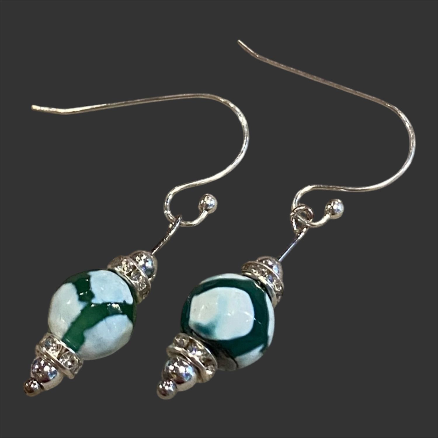 Gerber Earring Green Agate