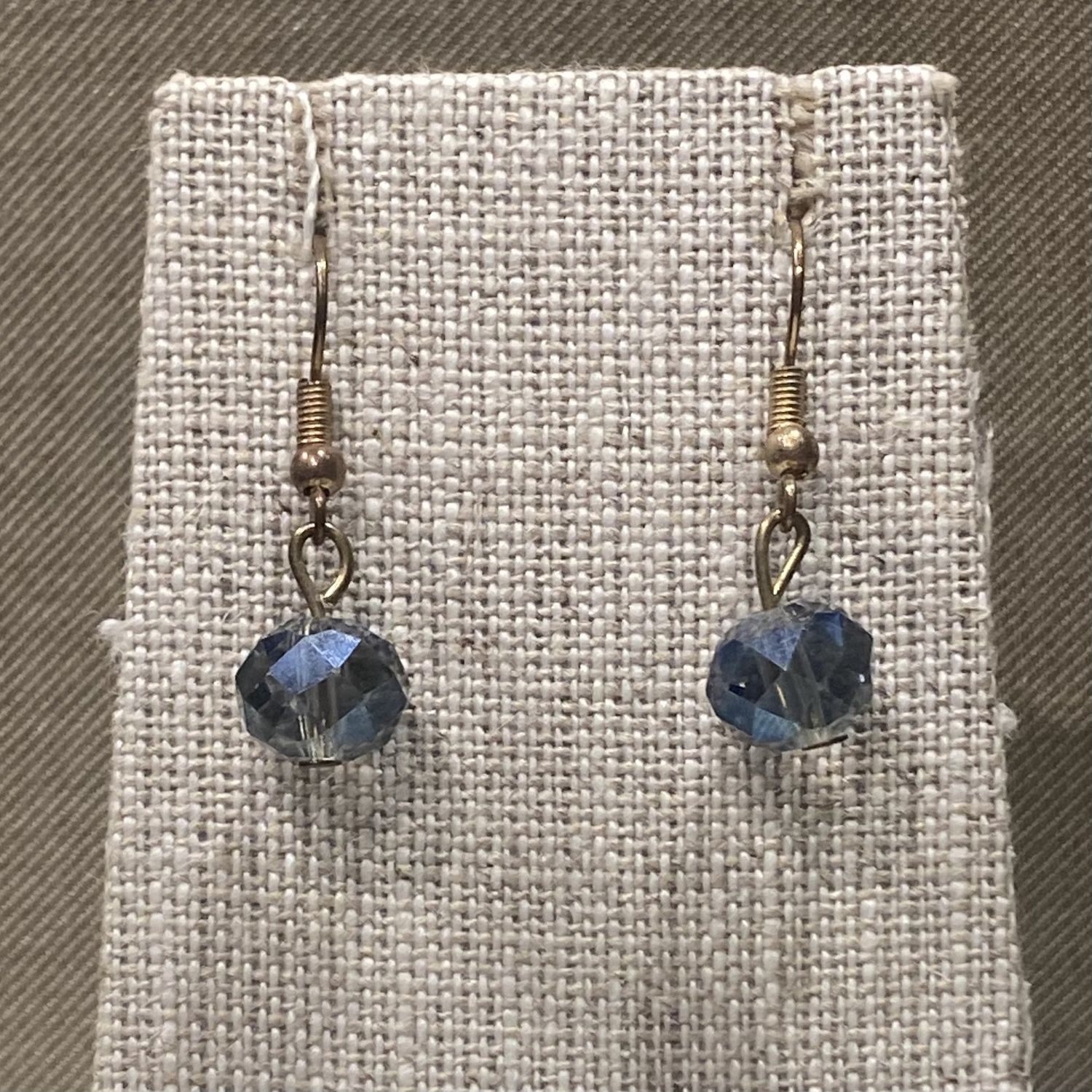Gerber Earring Faceted Blue Bead