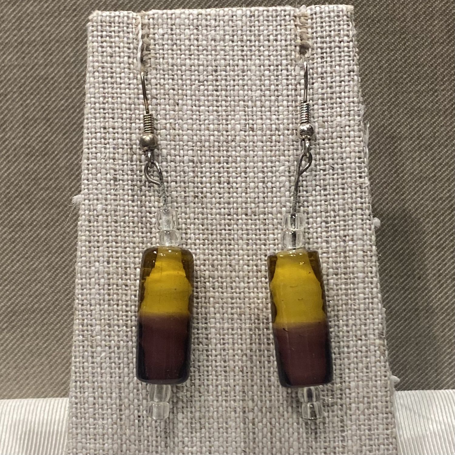 Gerber Earring Yellow &amp; Purple Cylinder