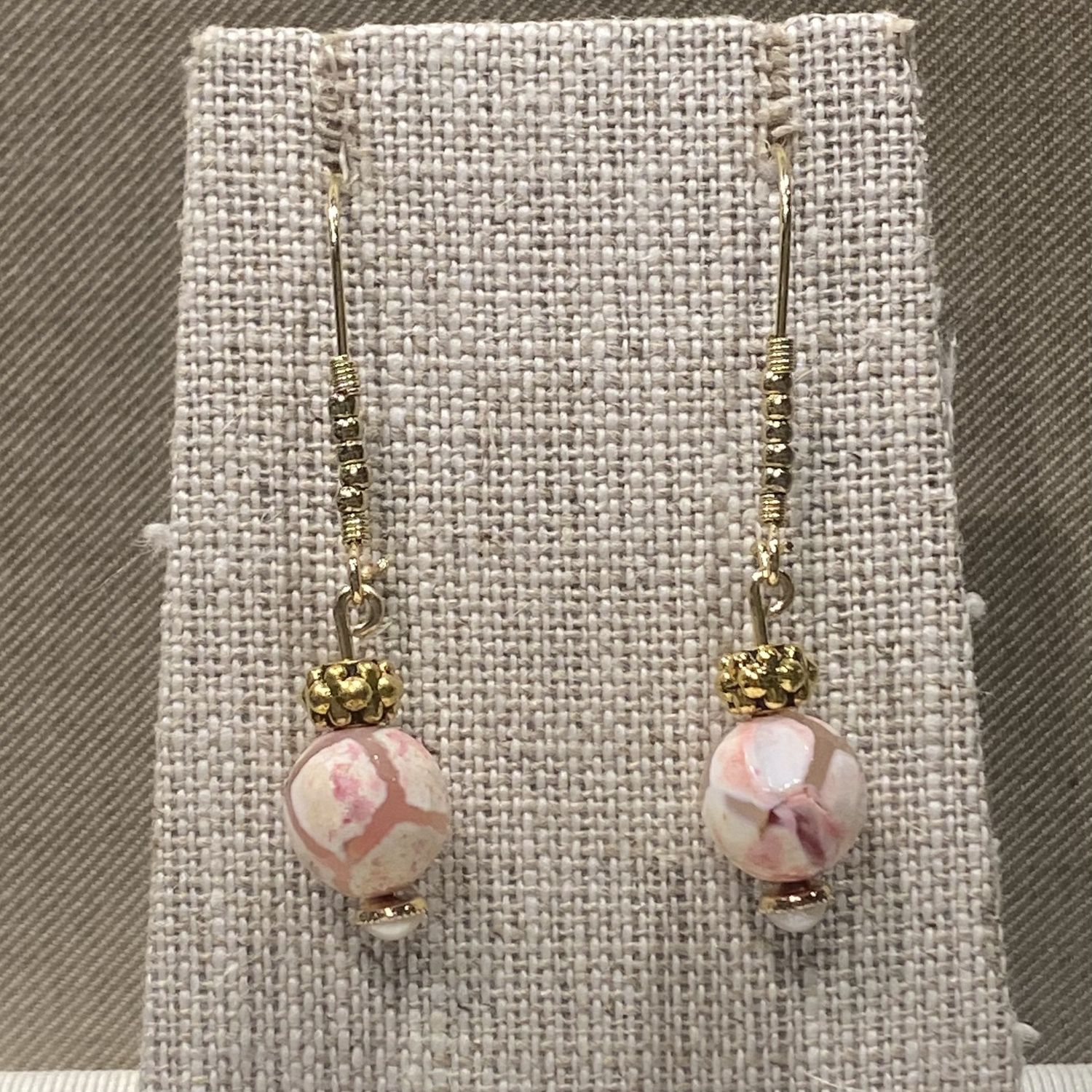 Gerber Earring Pink Agate