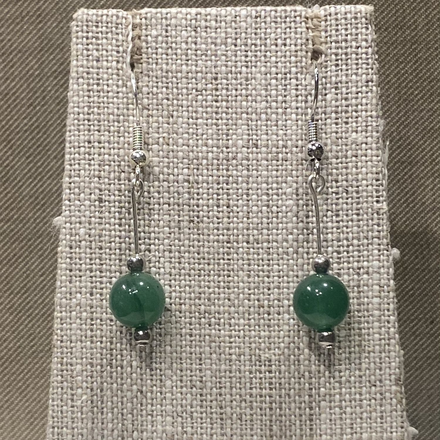 Gerber Earring Green Glass Bead