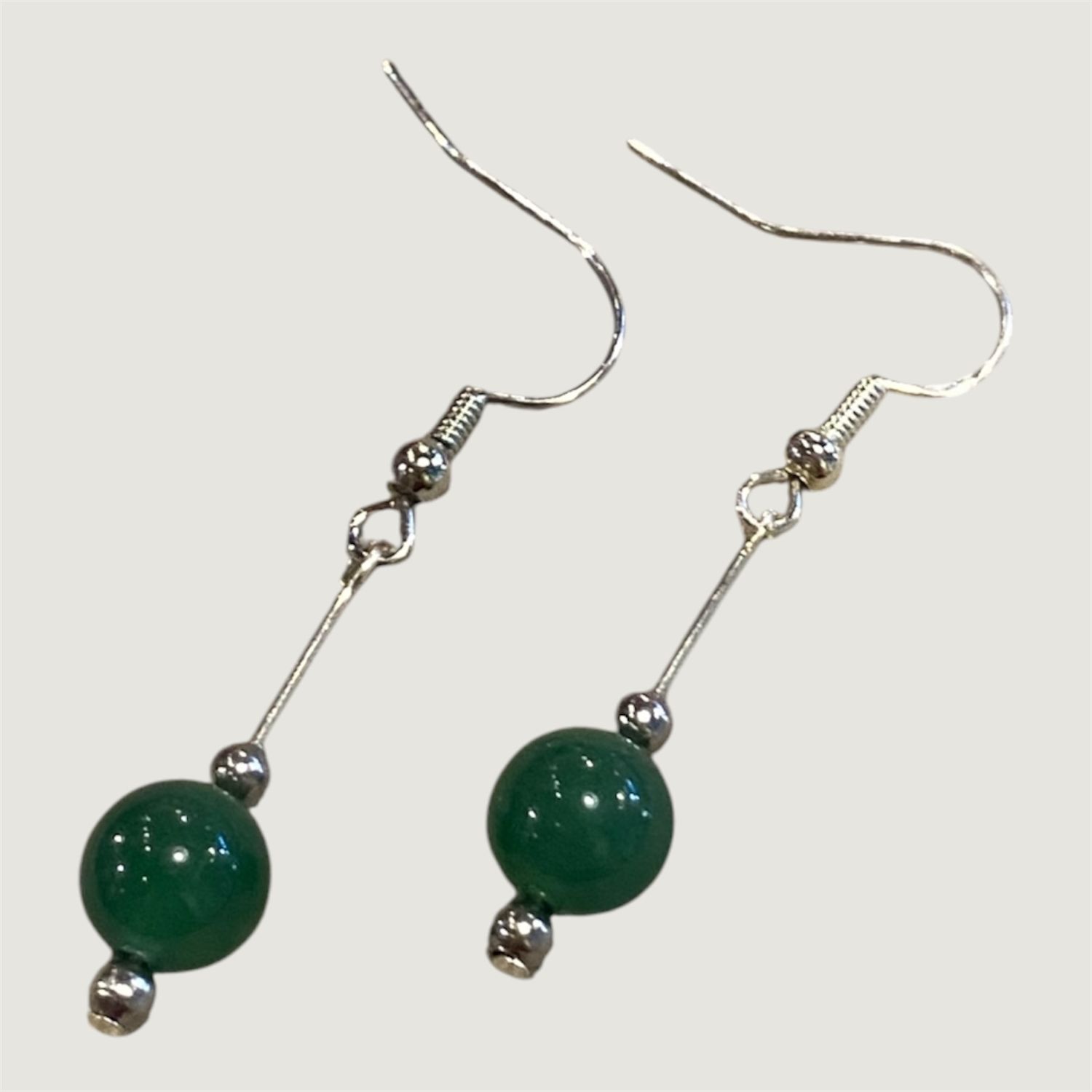 Gerber Earring Green Glass Bead