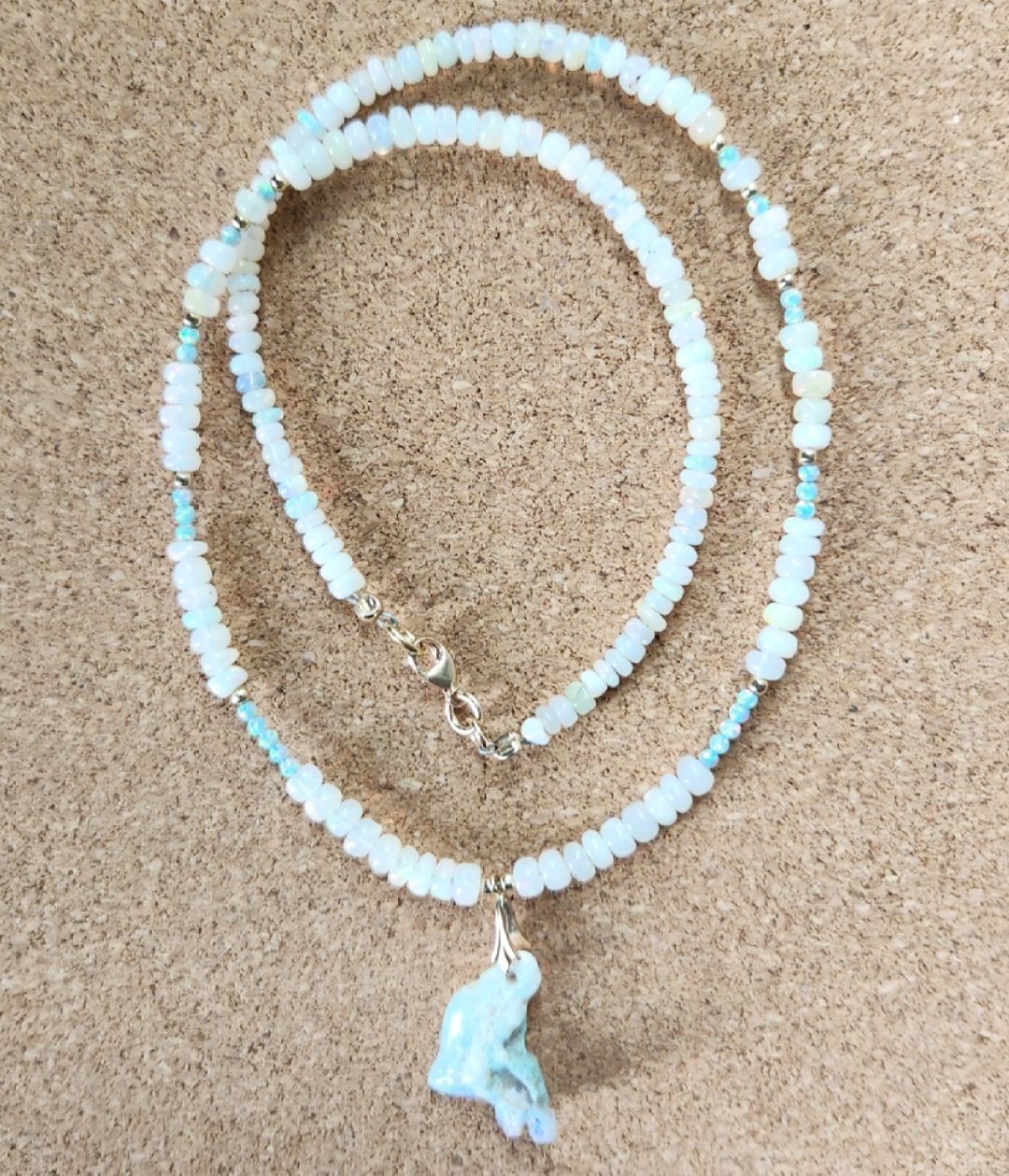 Bourie Necklace Ethiopian Opal &amp; 14k Gold Fill Beads