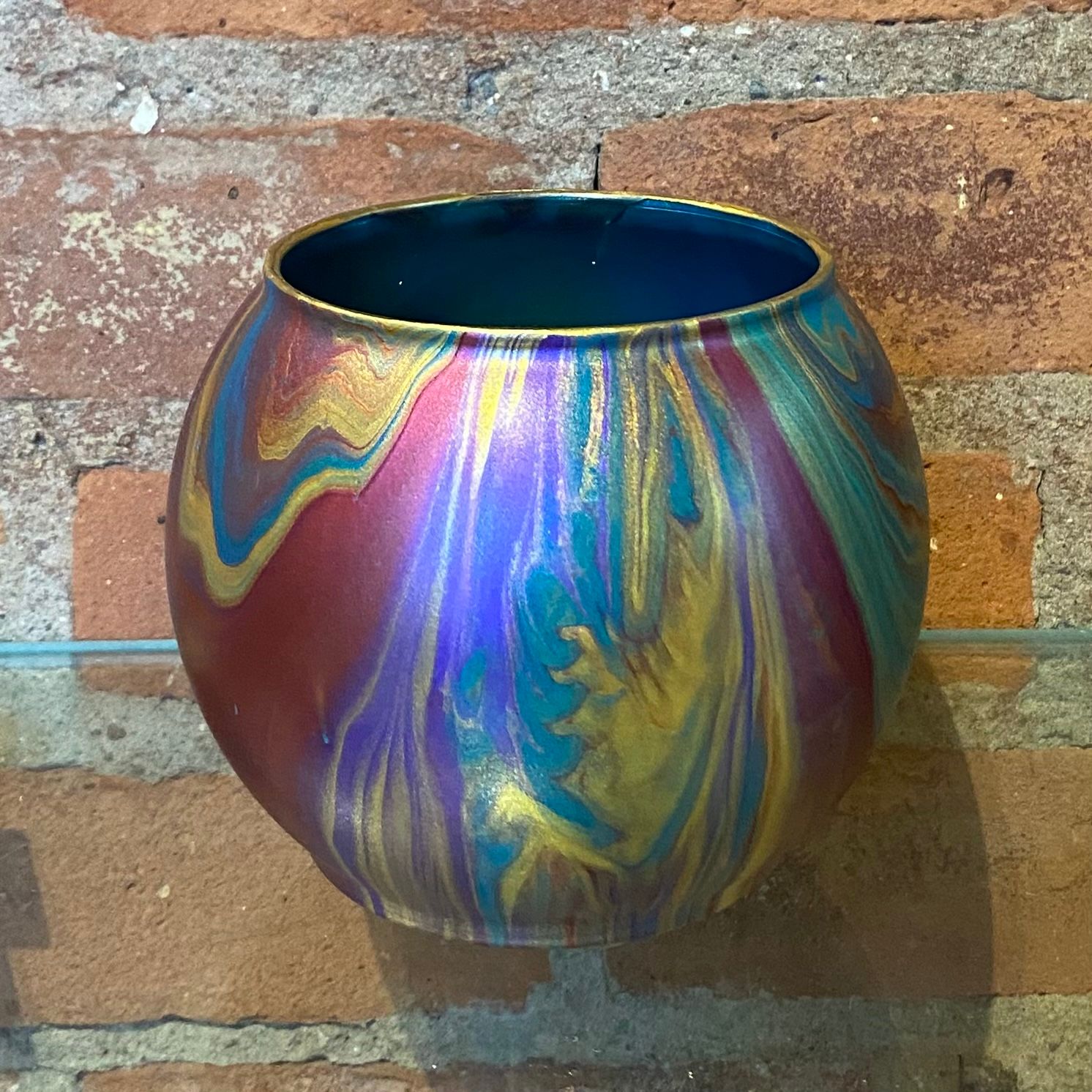 Stevenson Vase Multicolor Metalic Round 4"