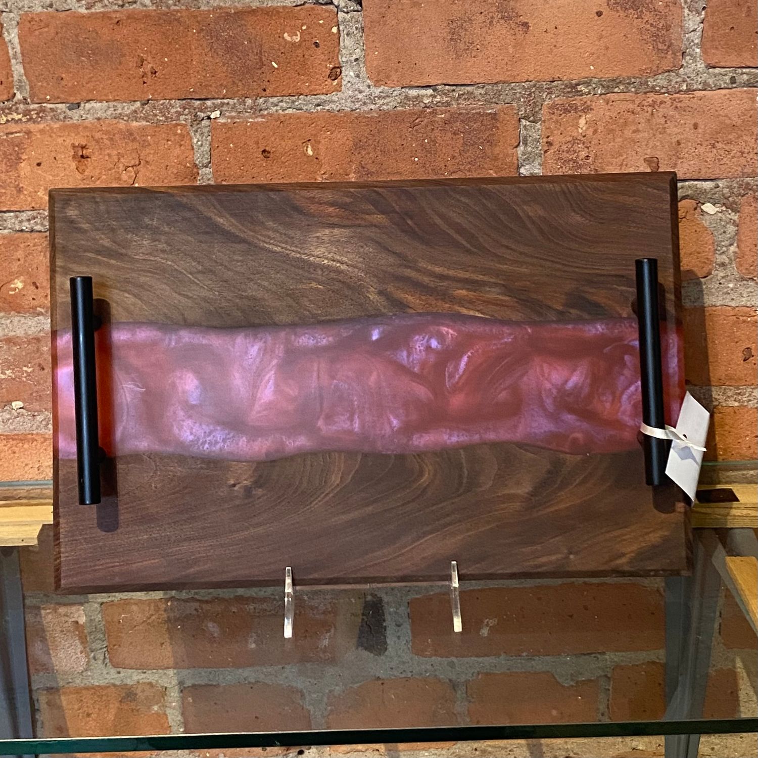 G.M. 509 Charcuterie Walnut w/ Dragon Red Resin