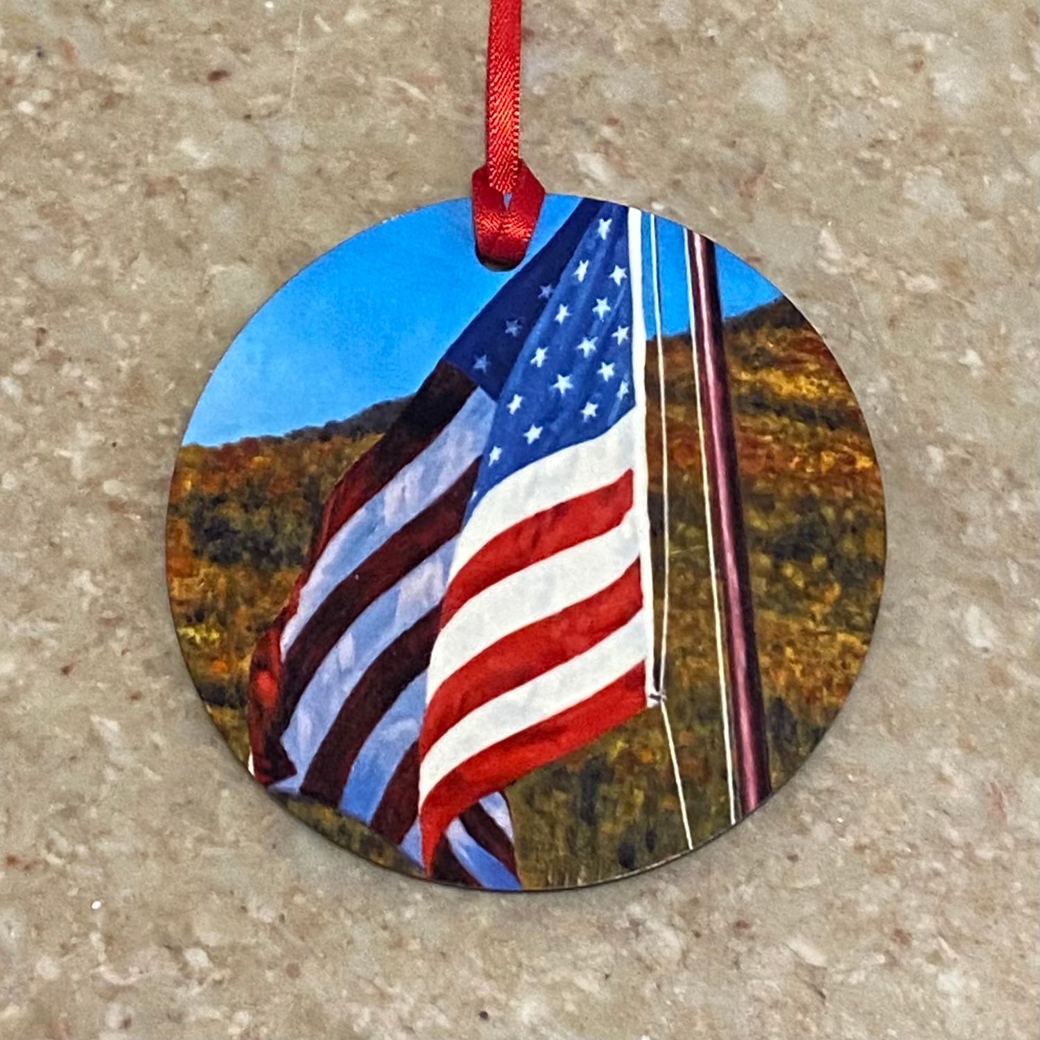 Finewood Ornament American Flag