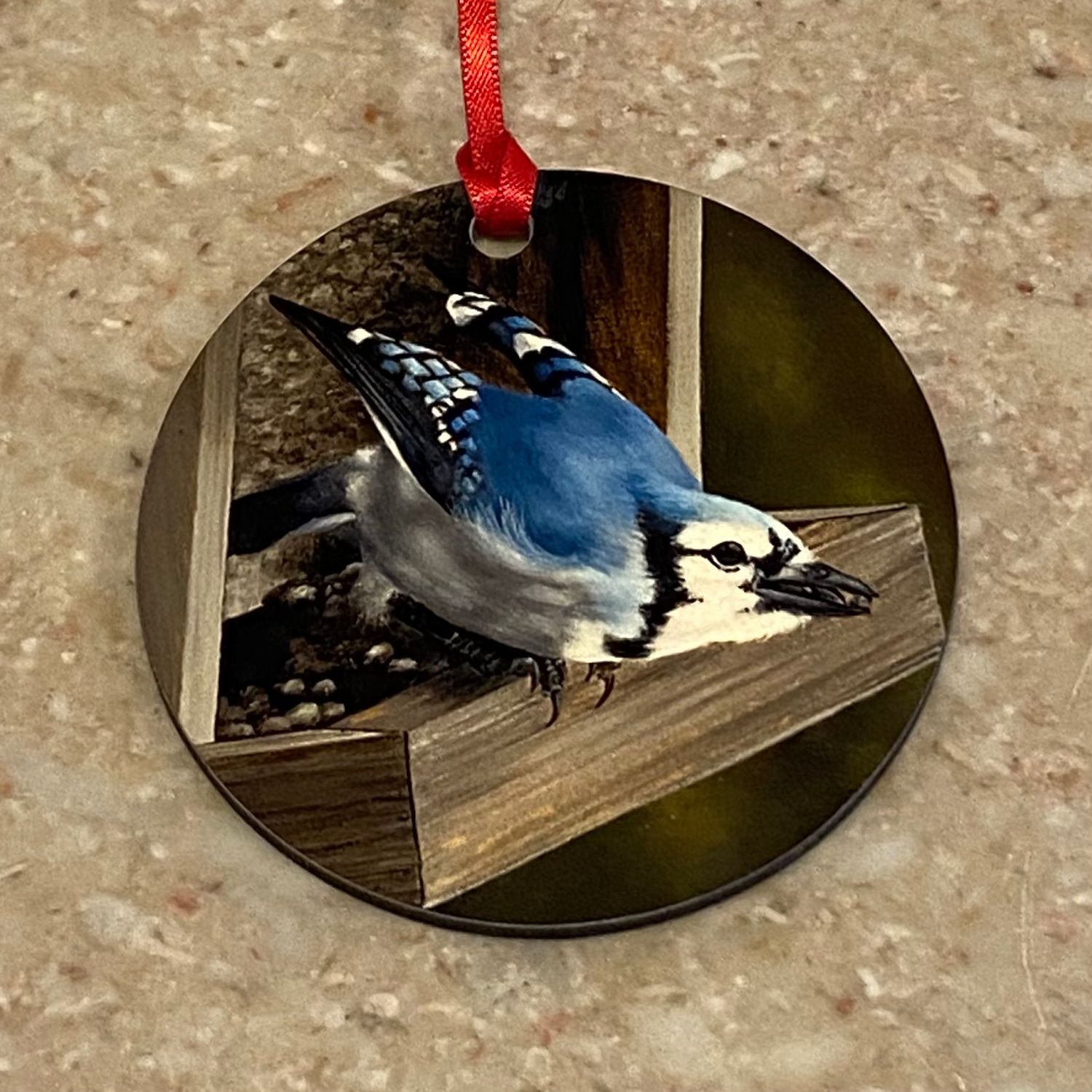 Finewood Ornament Blue Jay