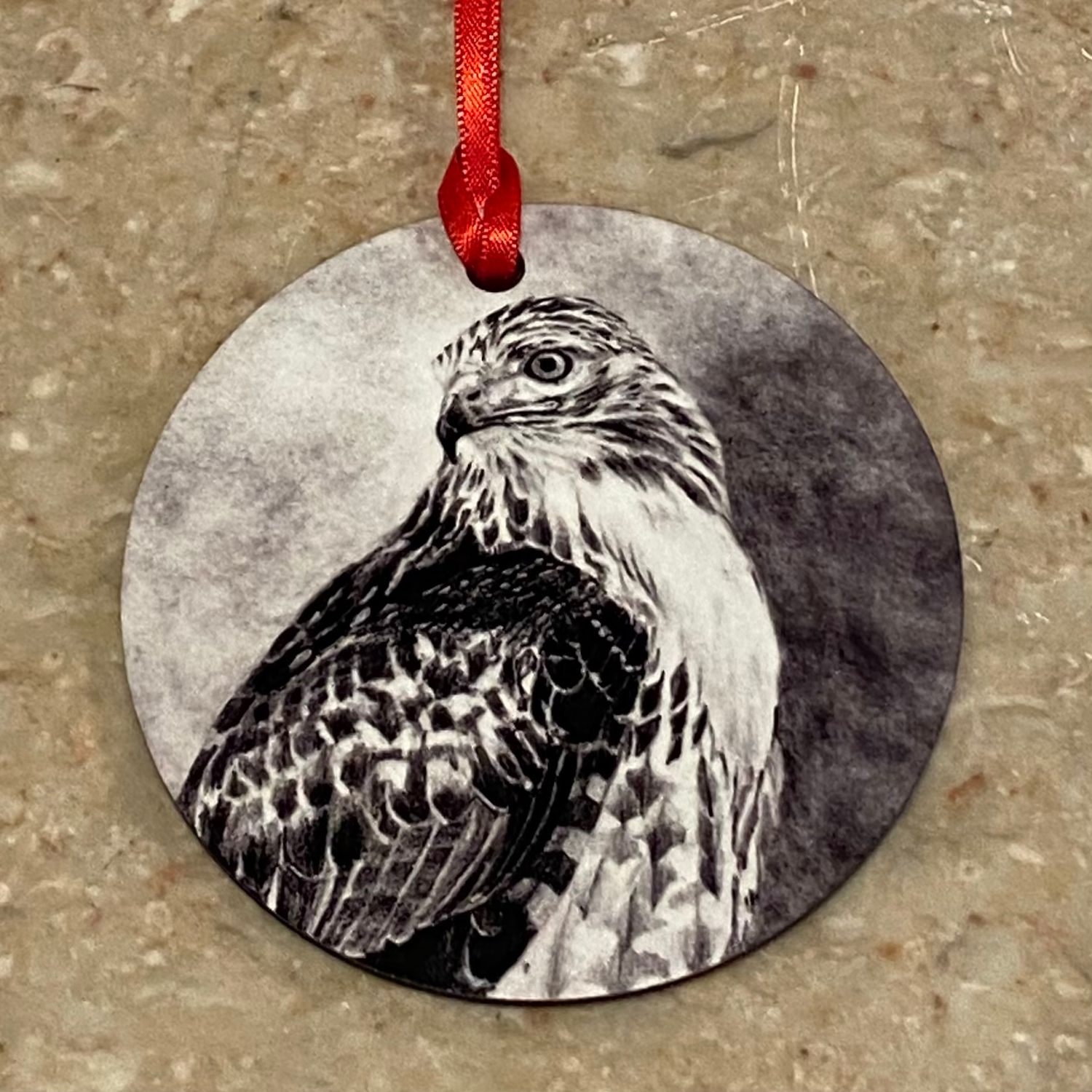Finewood Ornament Black &amp; White Hawk