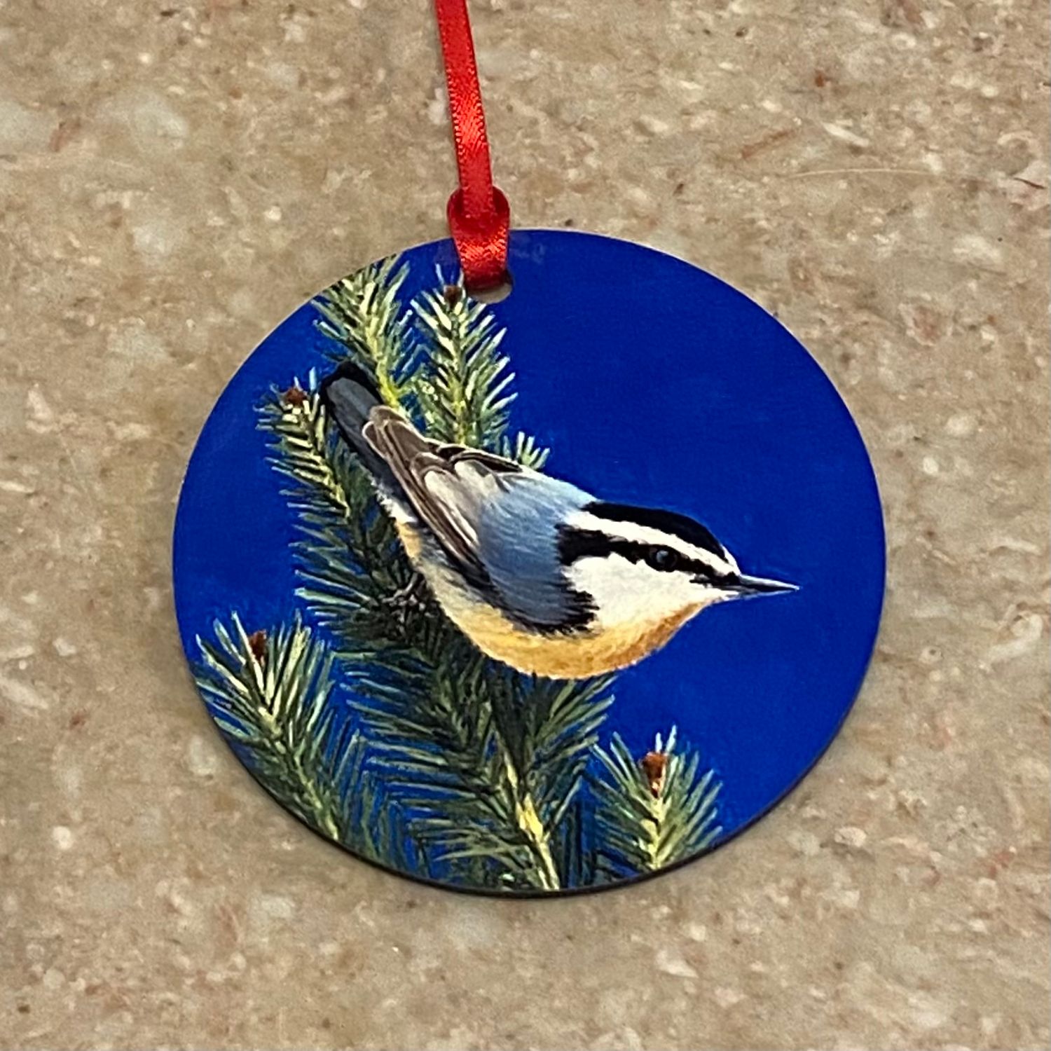 Finewood Ornament White Breasted Nuthatch