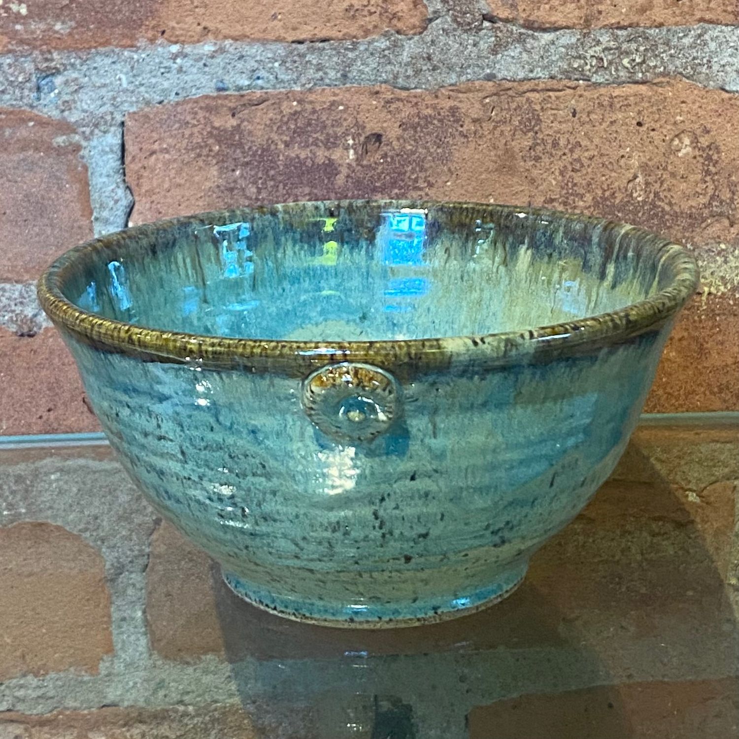 Johnson Medium Green Speckled Medalion Bowl 718