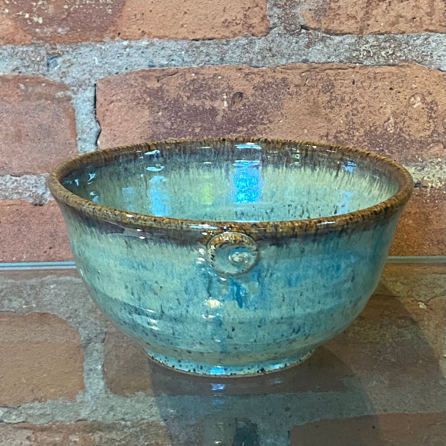 Johnson Medium Green Speckled Medalion Bowl 720