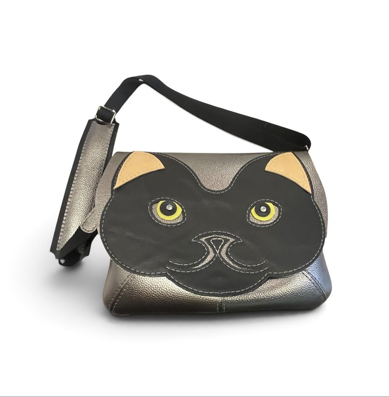 Penrod Leather Large Purse Cat