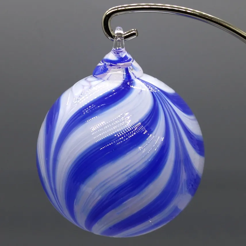 Furnace Ornament Feather Blue and White