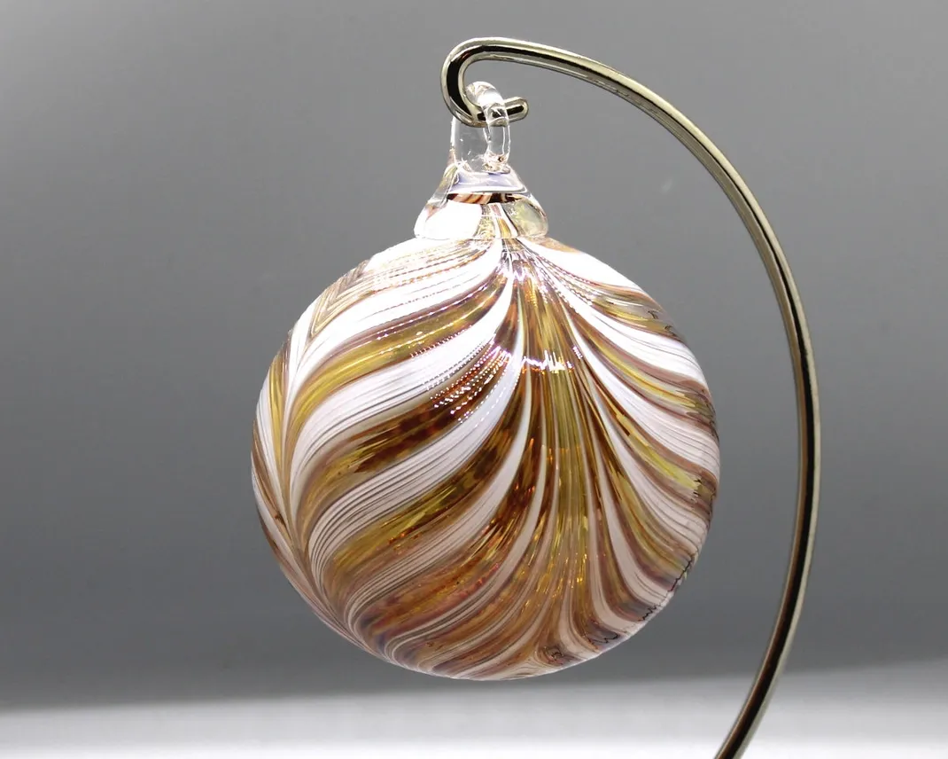 Furnace Ornament Feather White and Gold