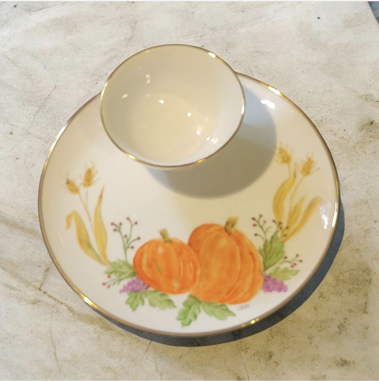 Ritz Porcelain Fall Harvest Chip and Dip Set