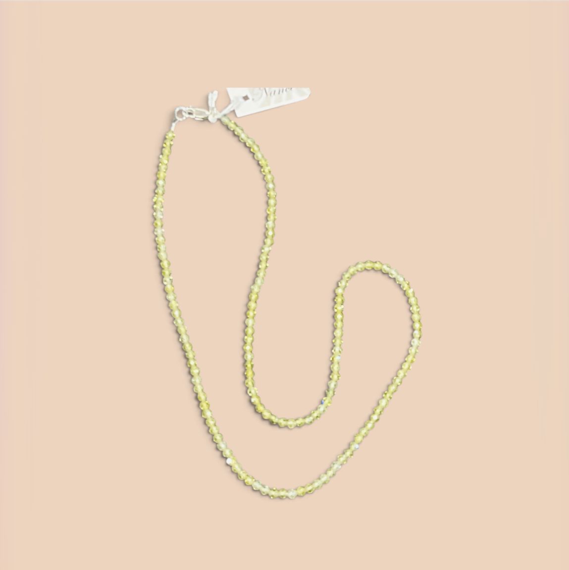 Trueworthy Necklace Faceted Olive Green Cubic Zarconia