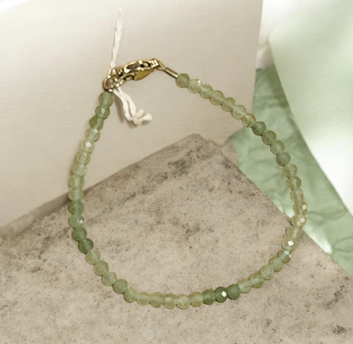 Trueworthy Bracelet Small Faceted Green Jade