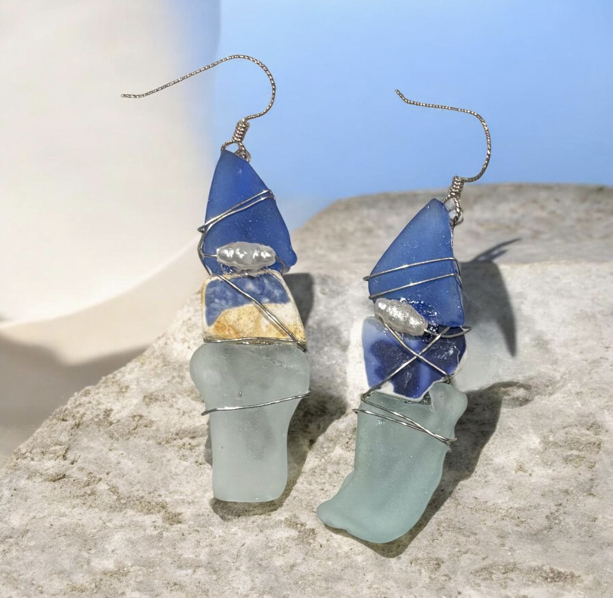 Cape Ann Earrings Mixed Color Blues
