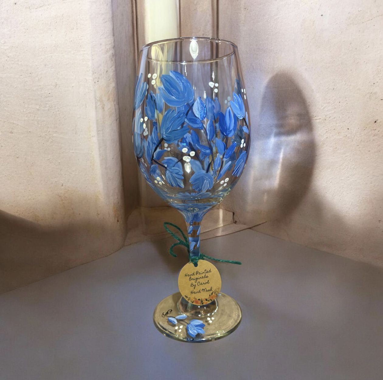 Snyder Hand Painted 20 oz Wine Glass Garden Wildflower