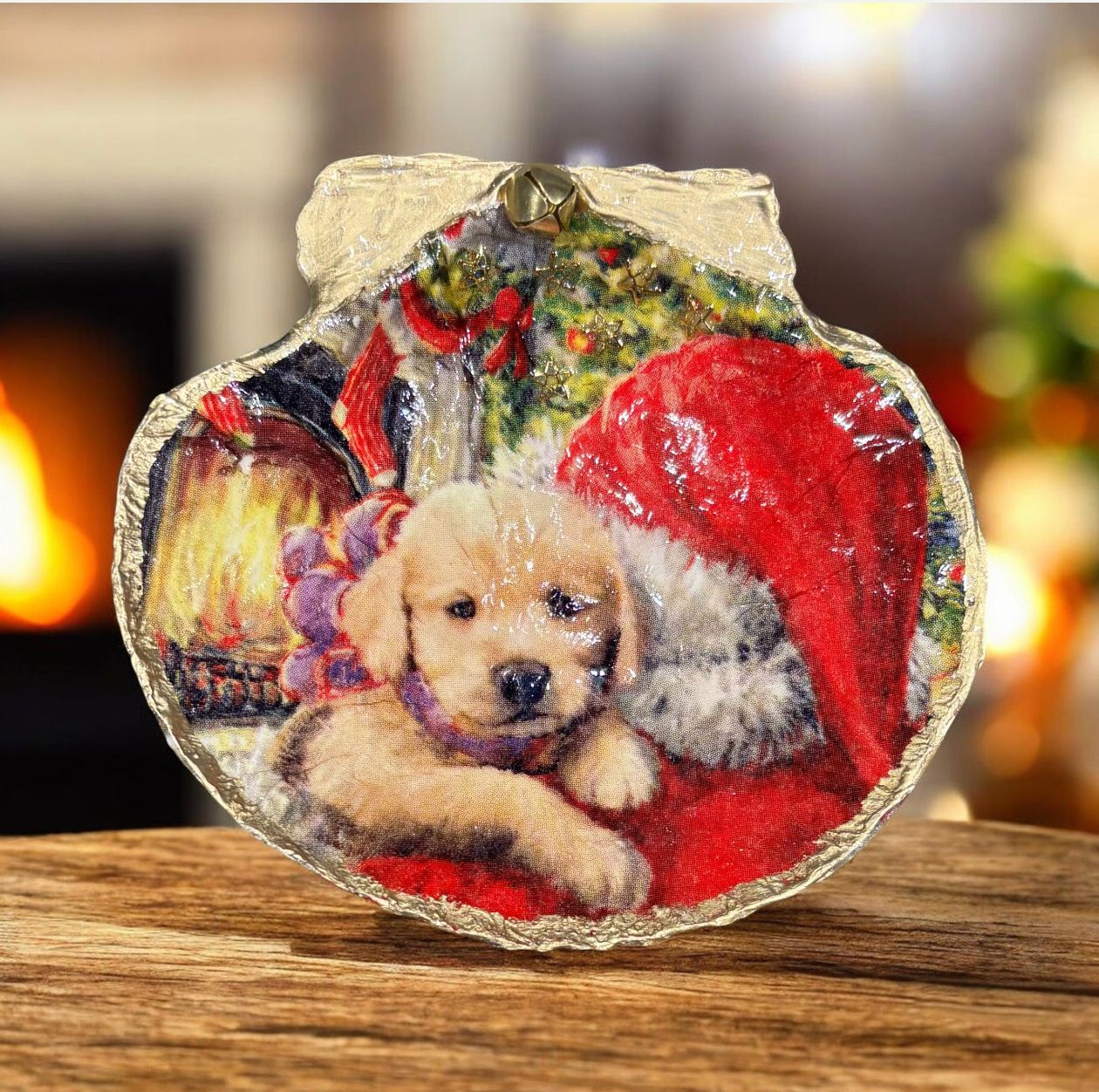 Wilson Scallop Shell Trinket Dish X-mas Pup