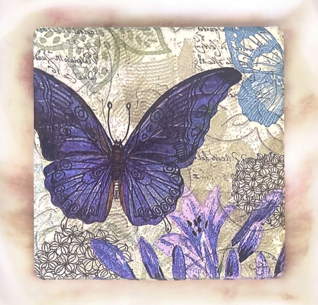 Wilson Coaster Set of 4 Dark Blue Butterfly