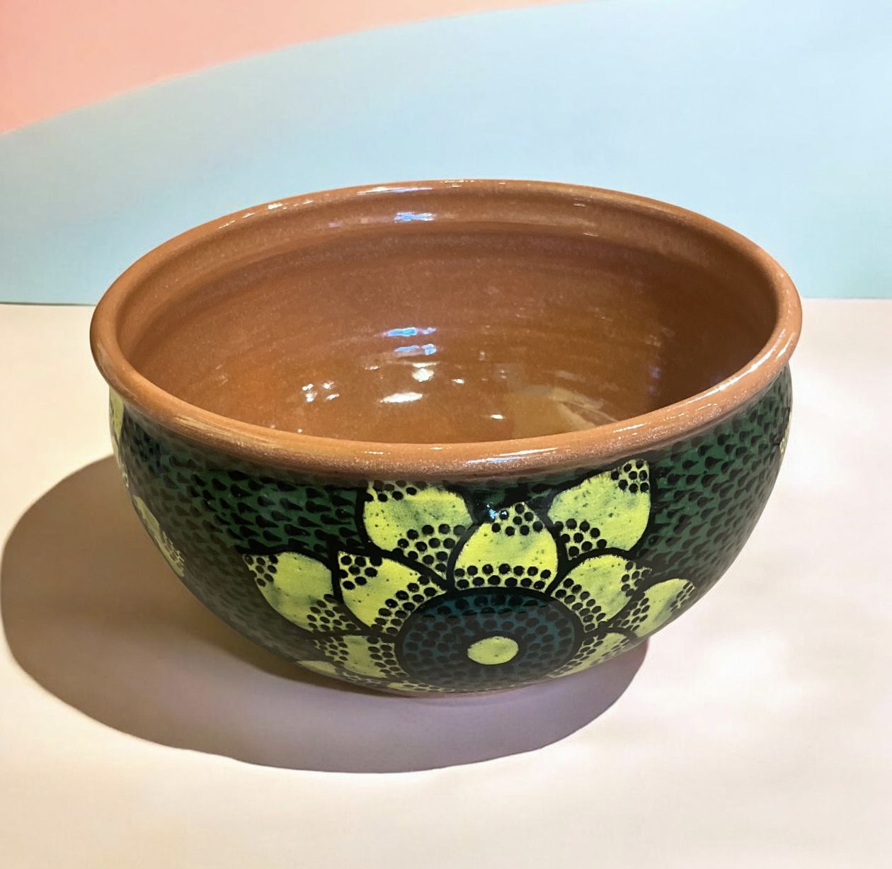 Okechukwu Large Serving Bowl Green Yellow 26