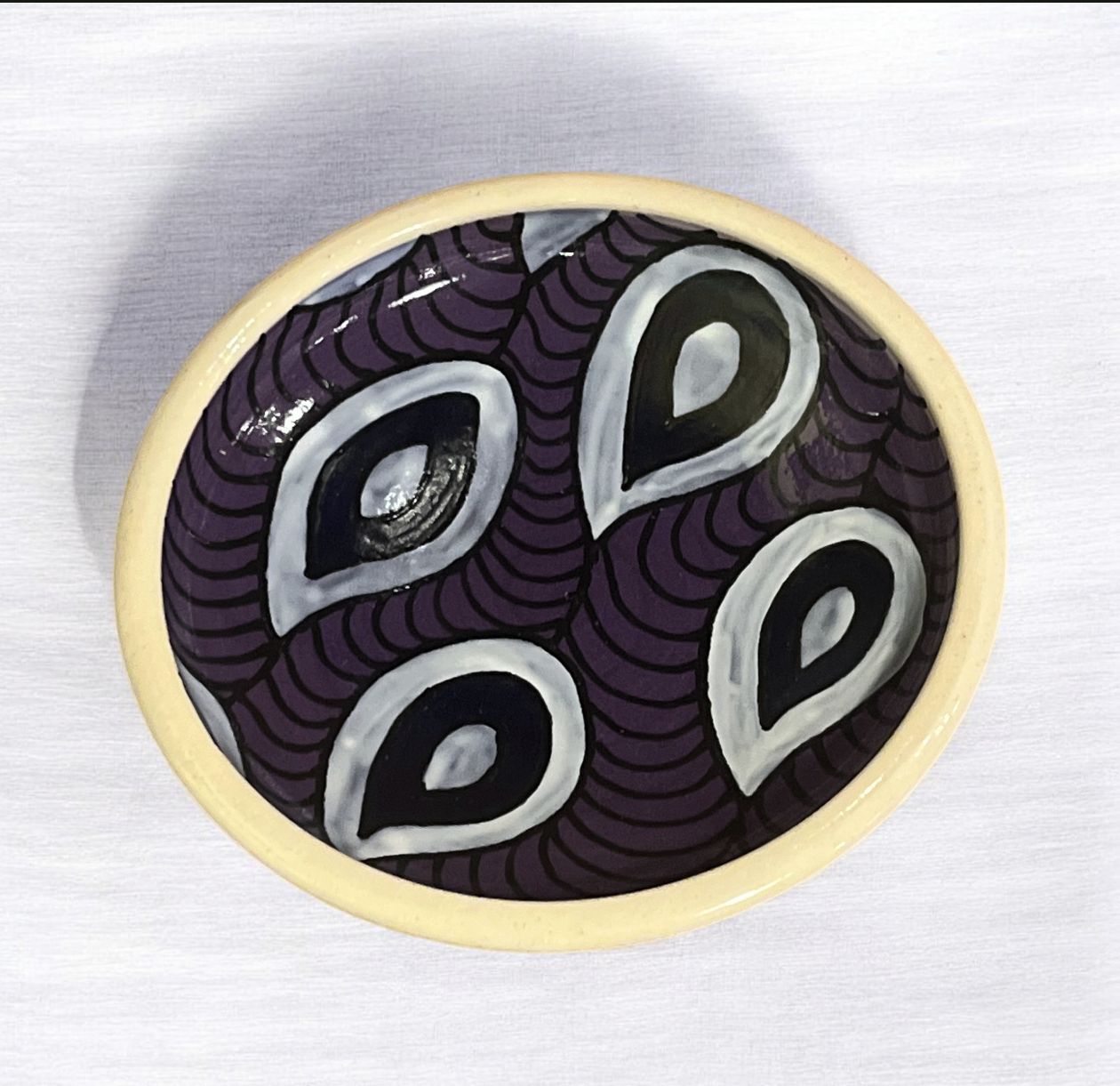 Okechukwu Serving Dish Purple Avocado Pattern 33