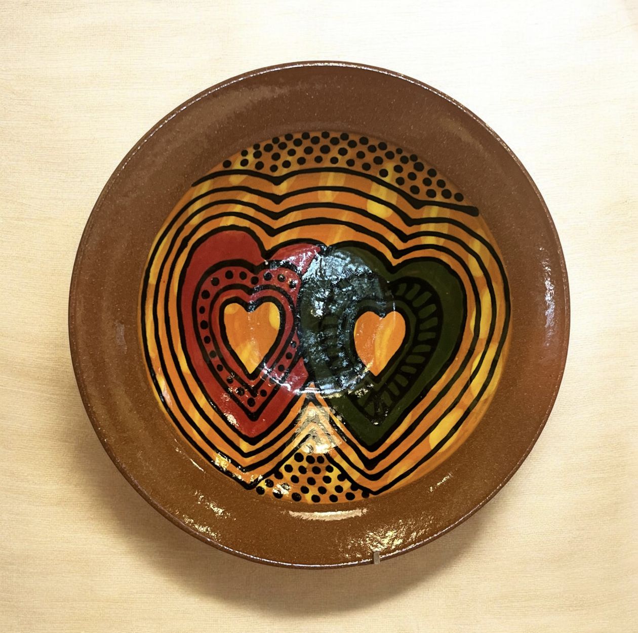 Okechukwu Serving Bowl Heart Pattern 4