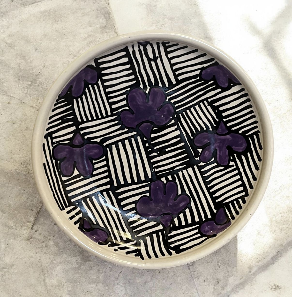 Okechukwu Dinner Plate Purple Flowers 38