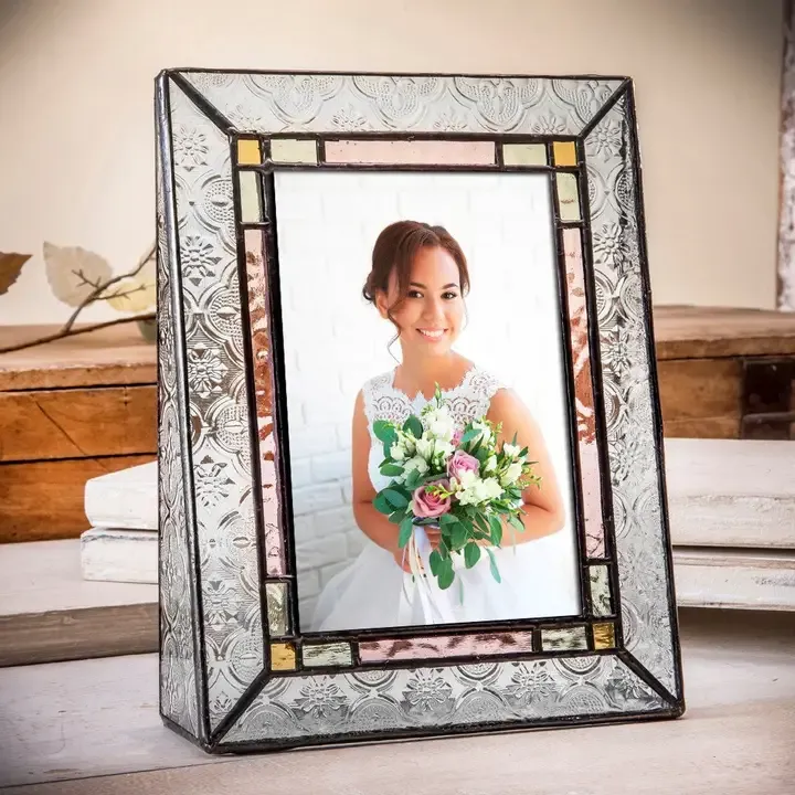 J Devlin 5X7" Stained Glass Photo Frame Vertical